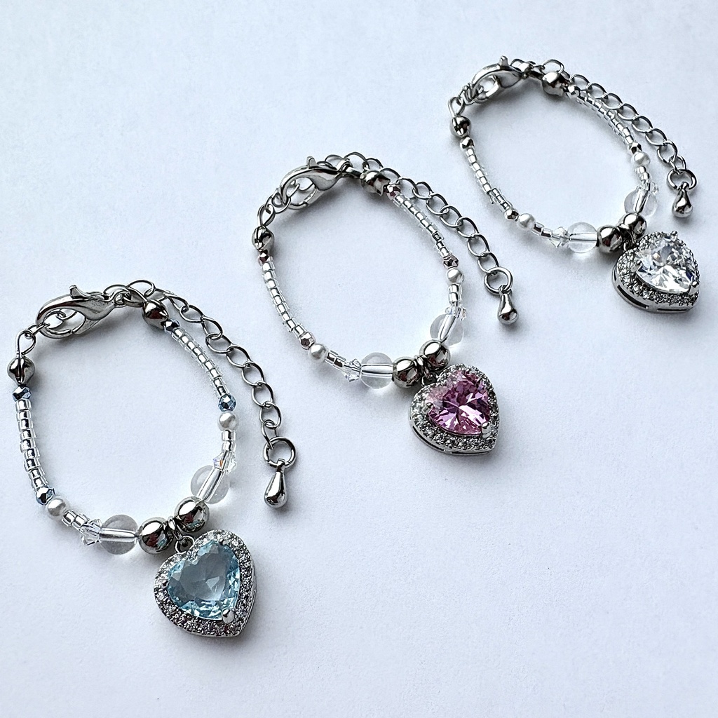 🩵ぬいのきらきら🤍ハートネックレス🩷