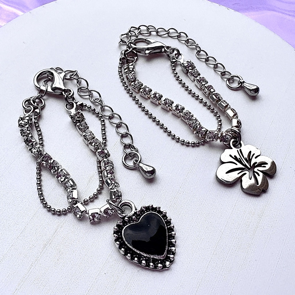 ⛓️2連チェーン🌺ぬいネックレス⛓️