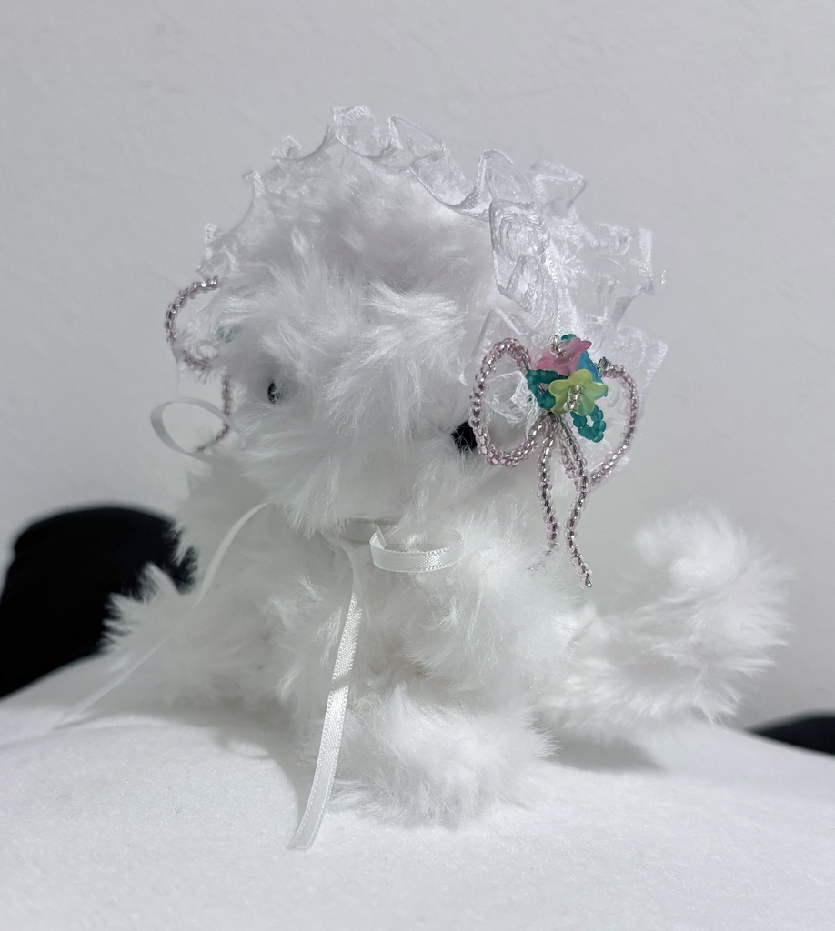 ビーズリボンヘッドドレス 𝜗𝜚