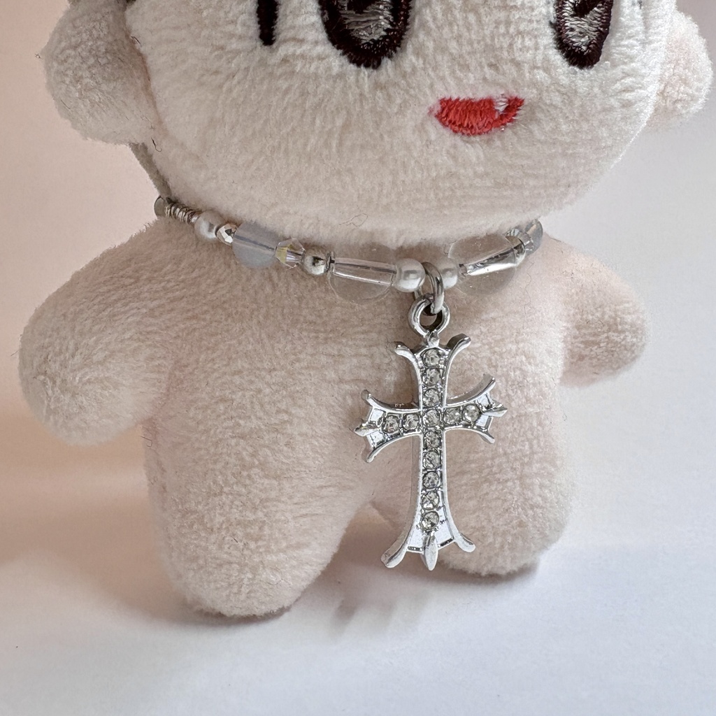 シルバークロス✝️ぬいネックレス