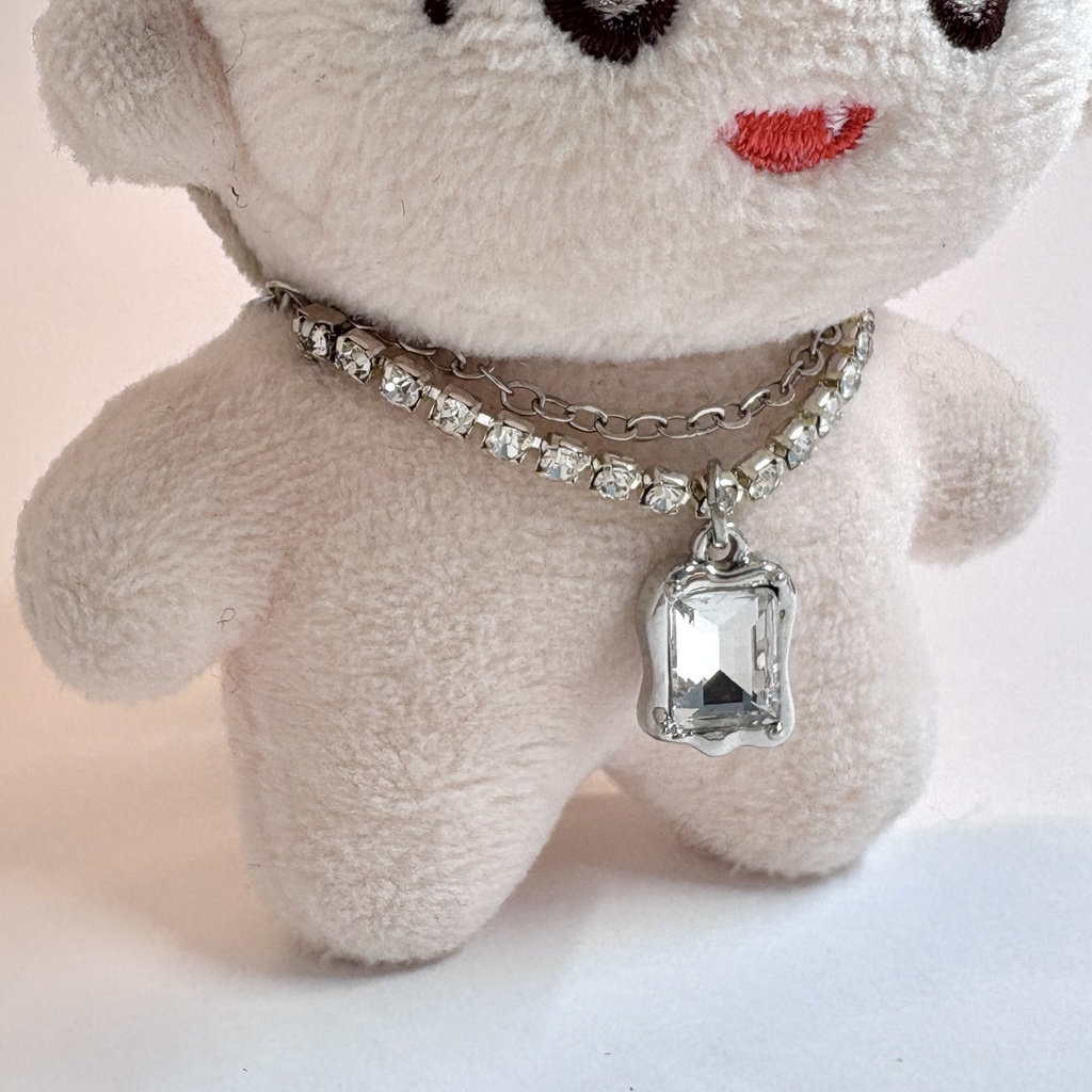 スクエアストーン💎2連ぬいネックレス