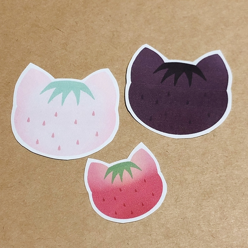 苺にゃんフレークシール