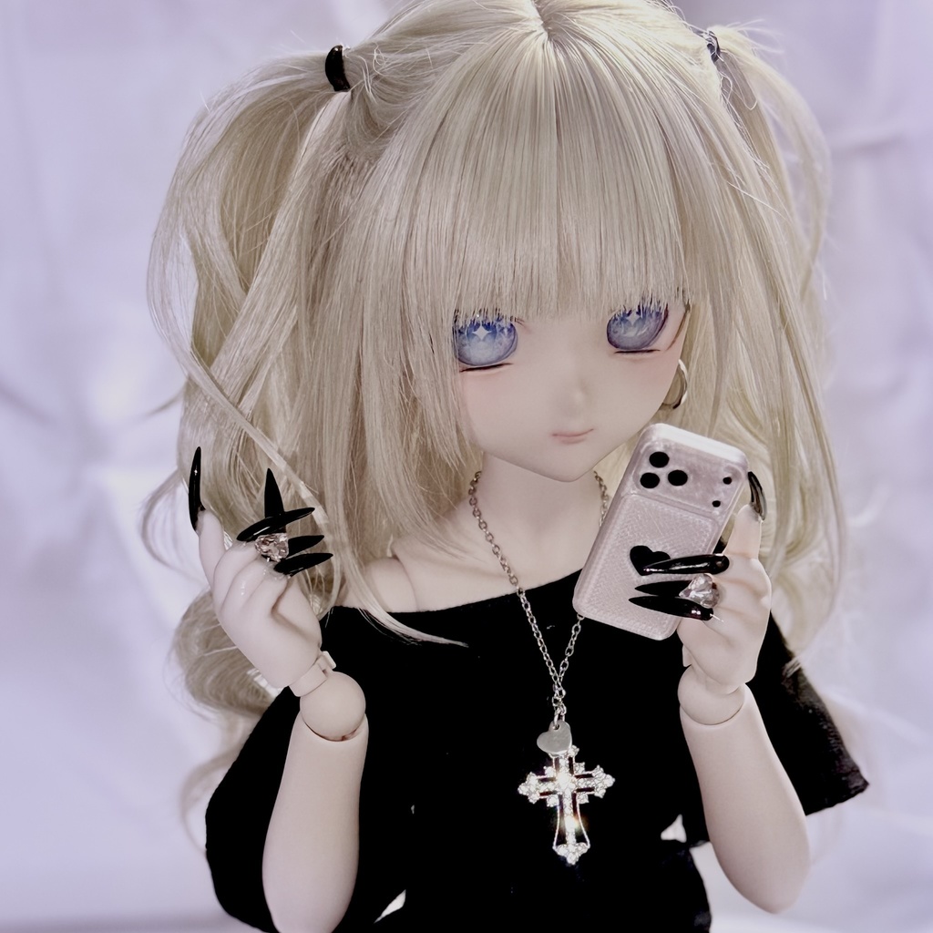 【MDDネイルハンド】ブラックワンカラー_セミホワ