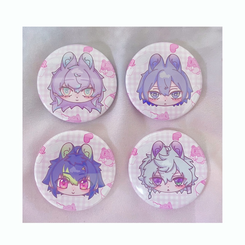 ピンクうさぎ缶バッジ【Dytica非公式グッズ】