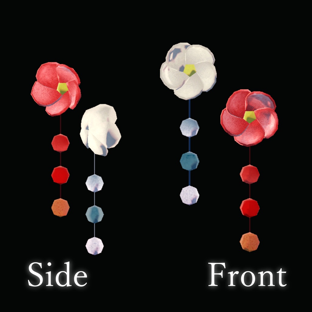 【和風】椿の耳飾り(無料)