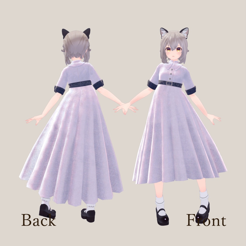 【New NecoMaidちゃん用】ロングワンピ(無料)