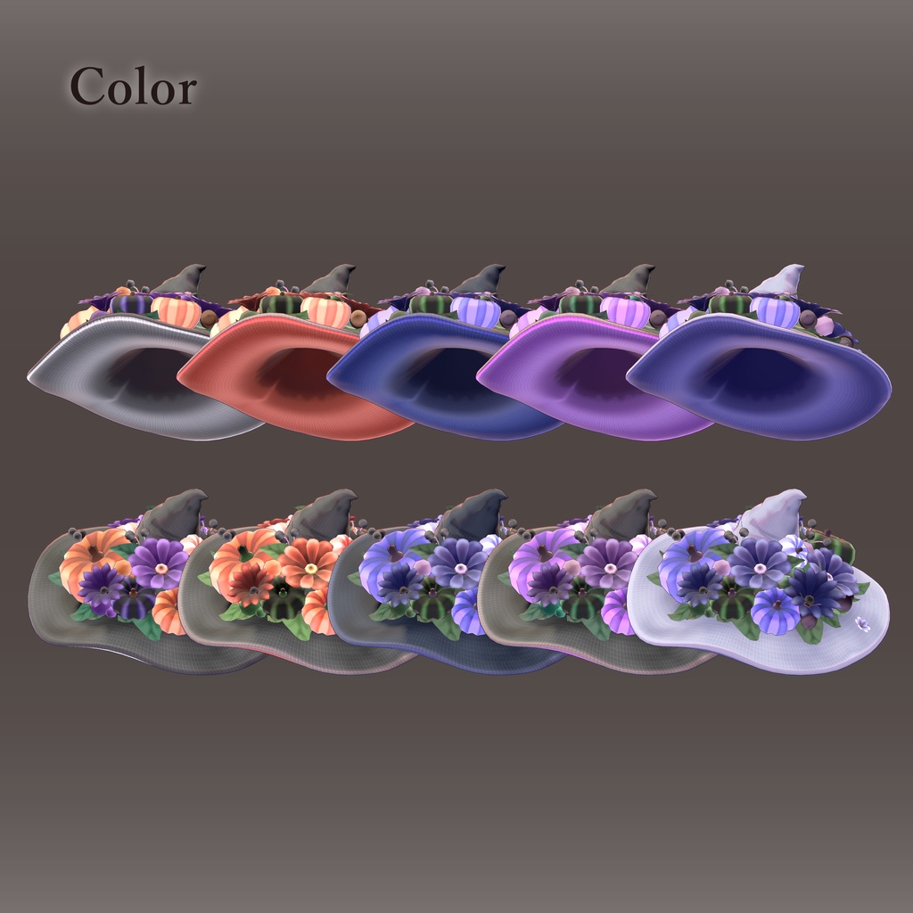 【ハロウィンアクセサリー】収穫祭の魔女帽子_harvest Festival hat(無料)