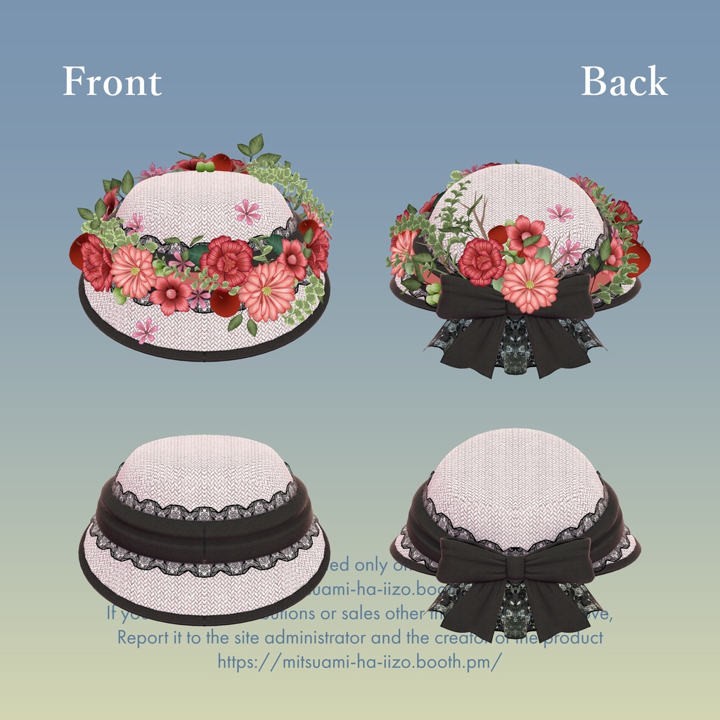 【アクセサリー】Straw hat & Straw headband(無料)