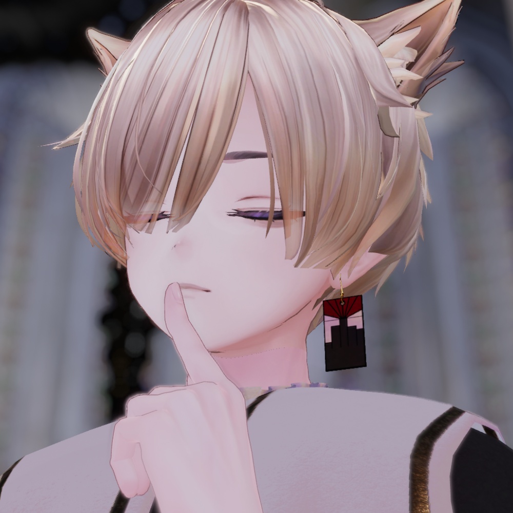 【鰯と柊 非公式ファンメイド3Dモデル】拝掌教ピアス【無料】