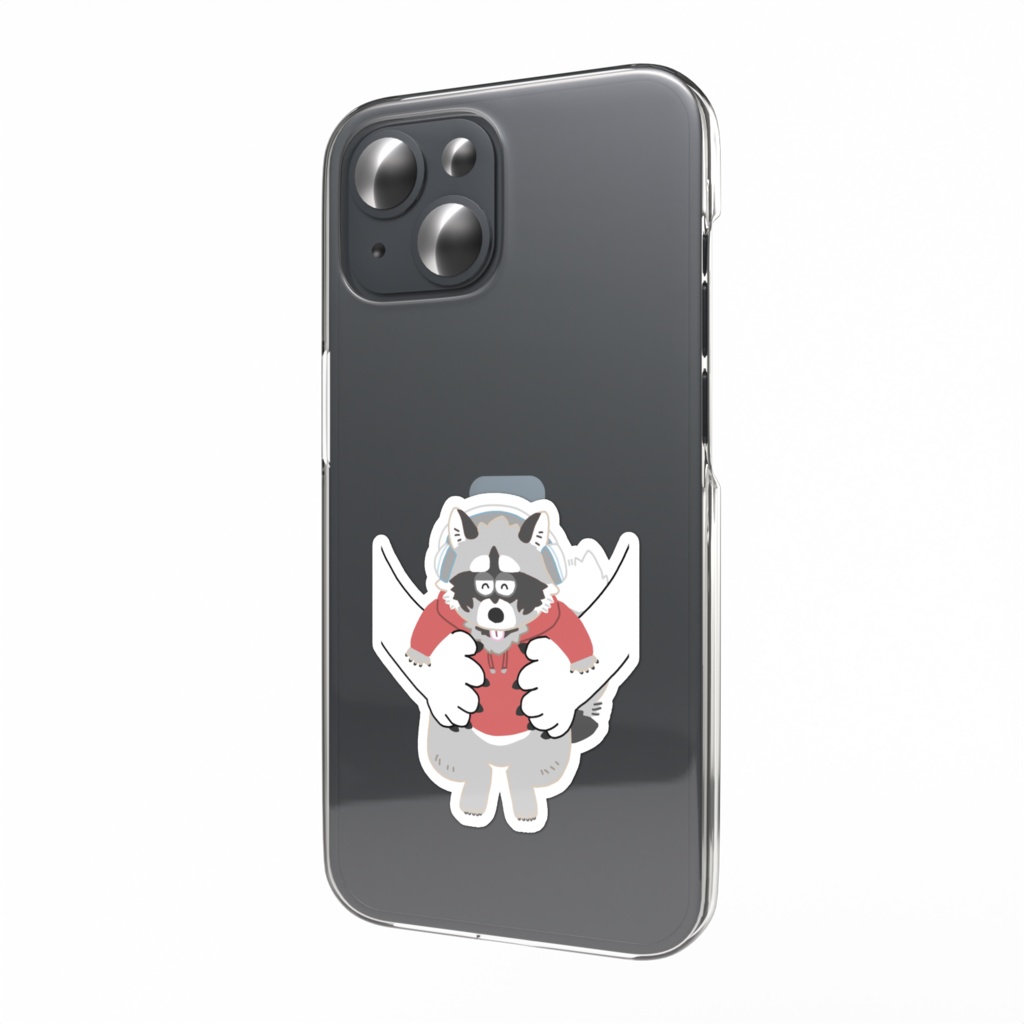 あらいぐまだっこスマホステッカー