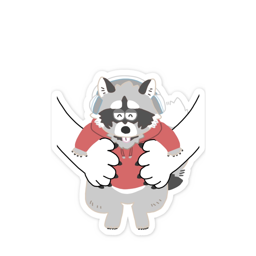 あらいぐまだっこスマホステッカー