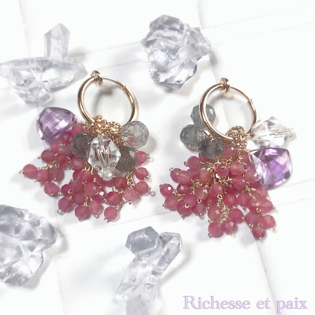 《4Way》モーヴ/イヤリングorピアス【即納】