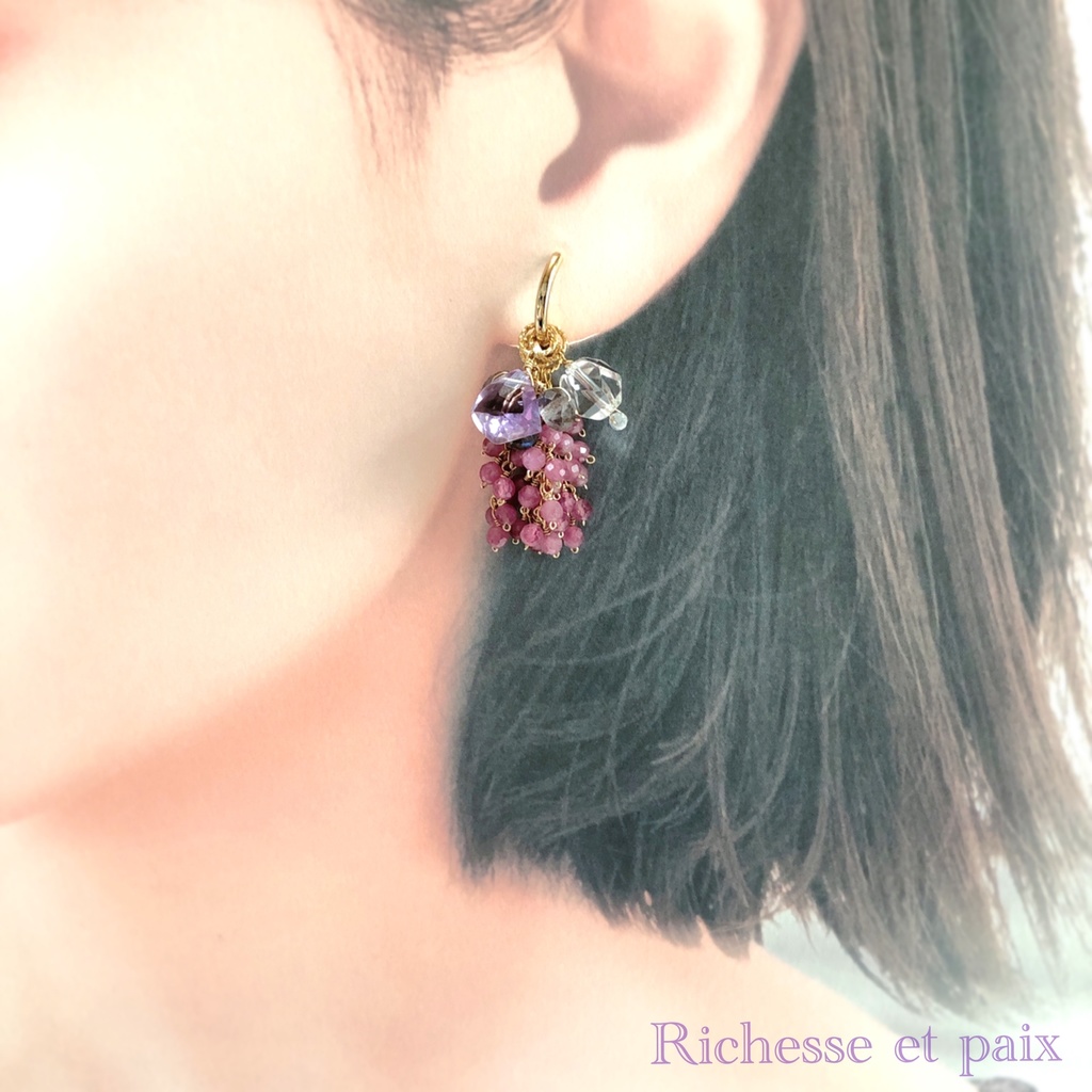 《4Way》モーヴ/イヤリングorピアス【即納】