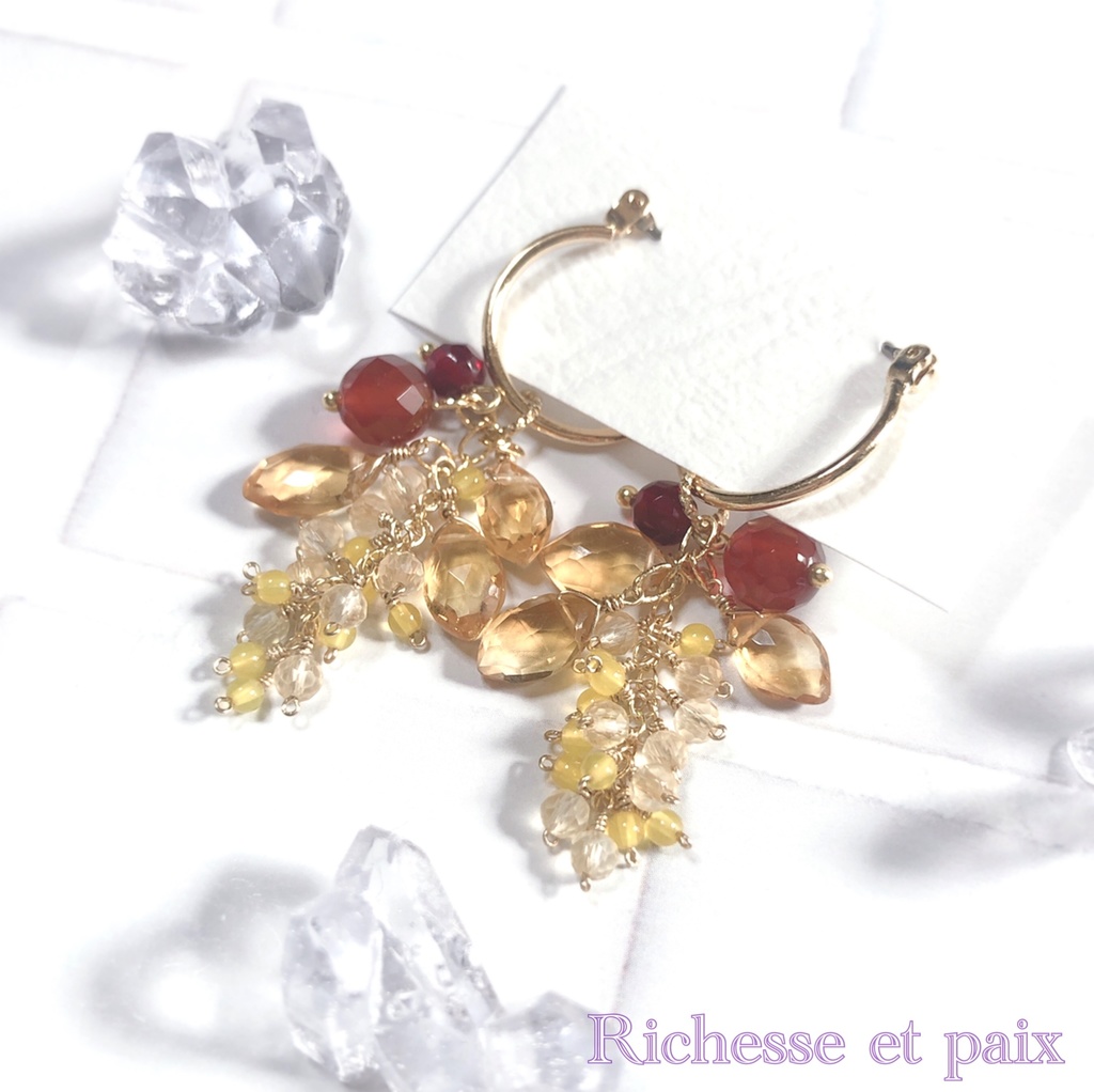 赤と黄色の果実／イヤリングorピアス【即納】