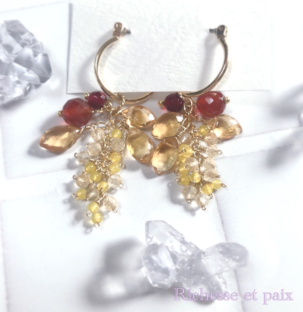 赤と黄色の果実/イヤリングorピアス【即納】