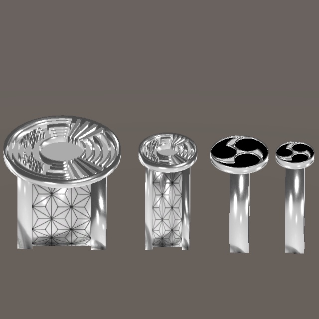 【3Dモデル】和風紋指輪