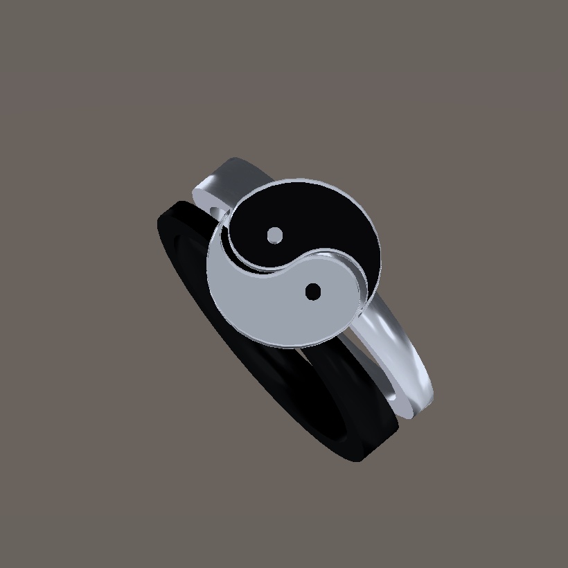 【3Dモデル】陰陽指輪