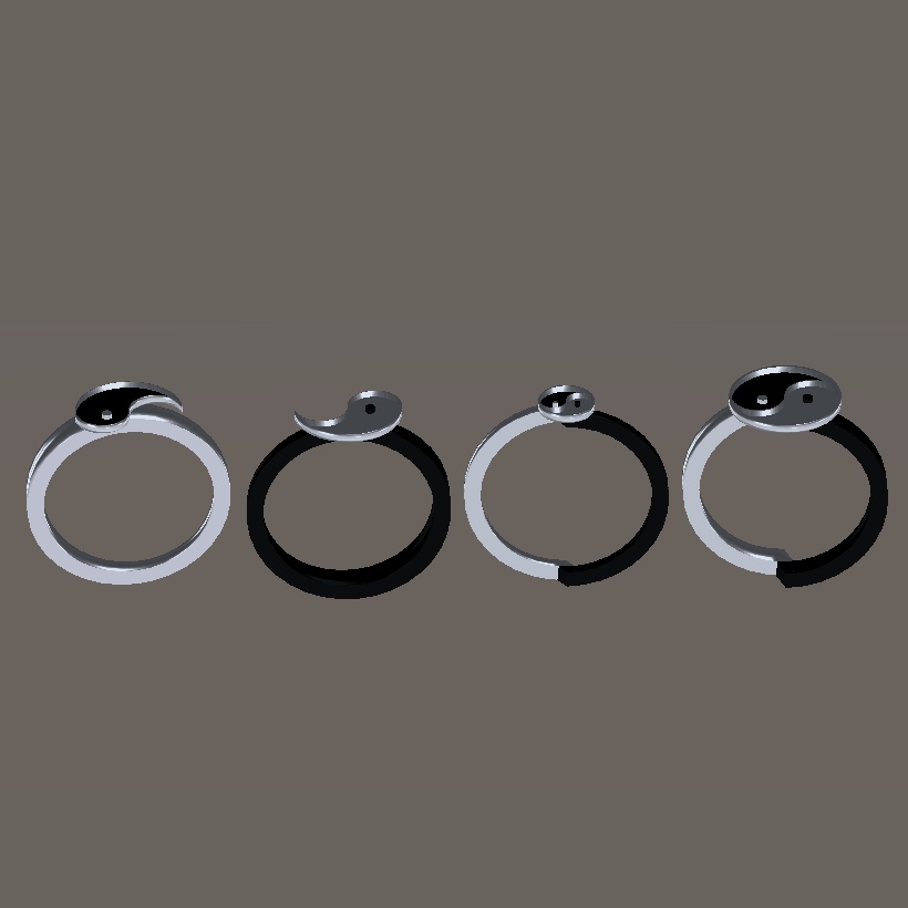 【3Dモデル】陰陽指輪