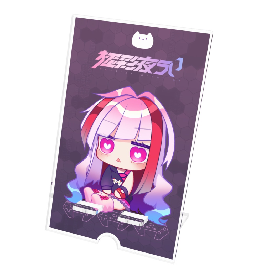 極彩夜ういアクリルスマホスタンド 三角お口のおすわりうい