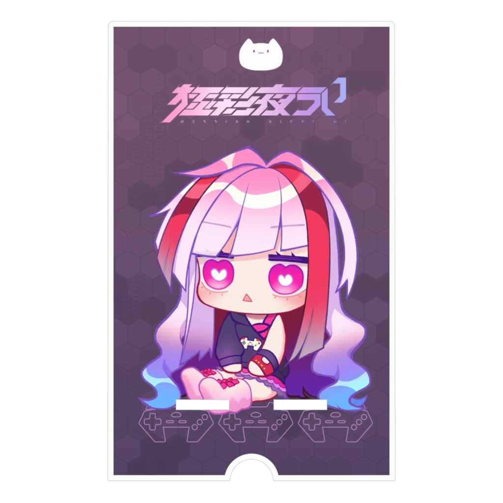 極彩夜ういアクリルスマホスタンド 三角お口のおすわりうい