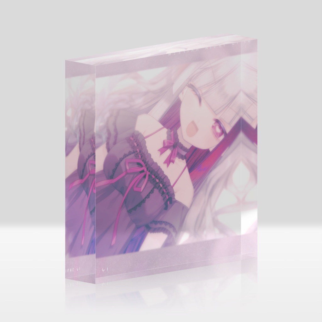 極彩夜ういアクリルブロック スモーキーピンク