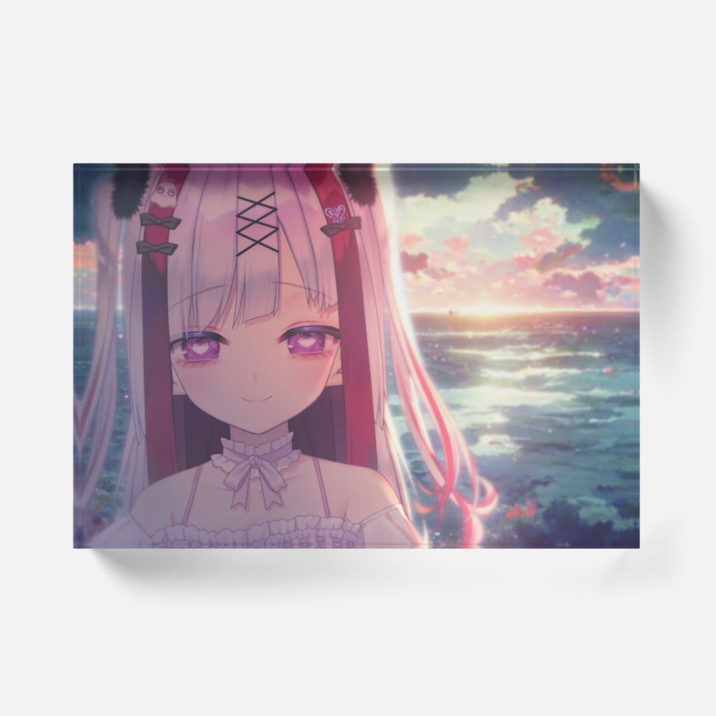 極彩夜ういアクリルブロック 薄明の海と電脳少女