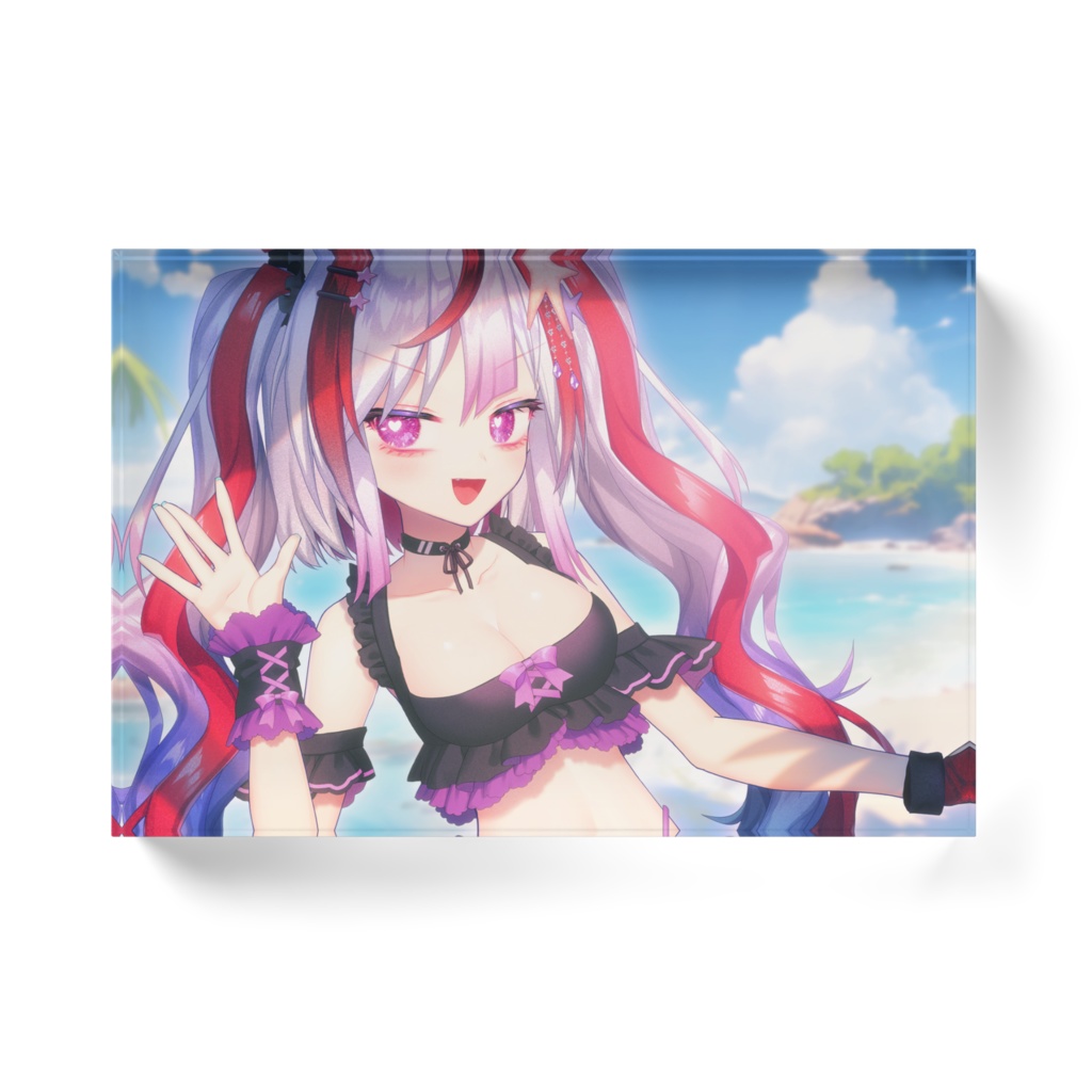 極彩夜ういアクリルブロック 夏と海と電脳少女