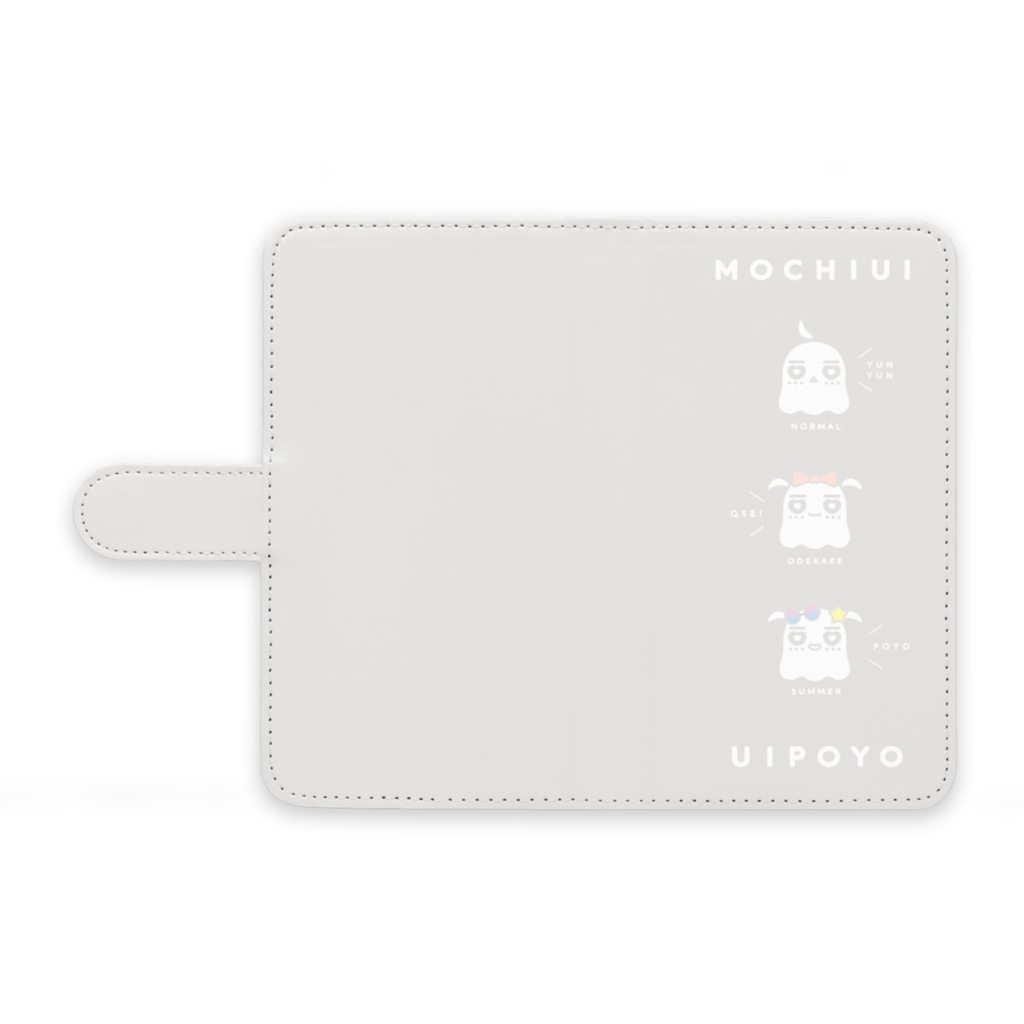 もちうい手帳型Androidケース　グレー