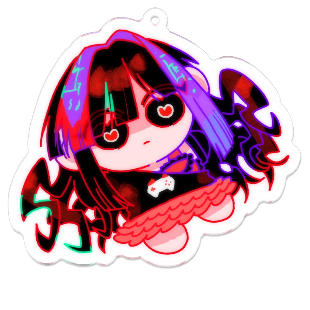 極彩夜ういアクリルキーホルダー 　三周年記念黒うい