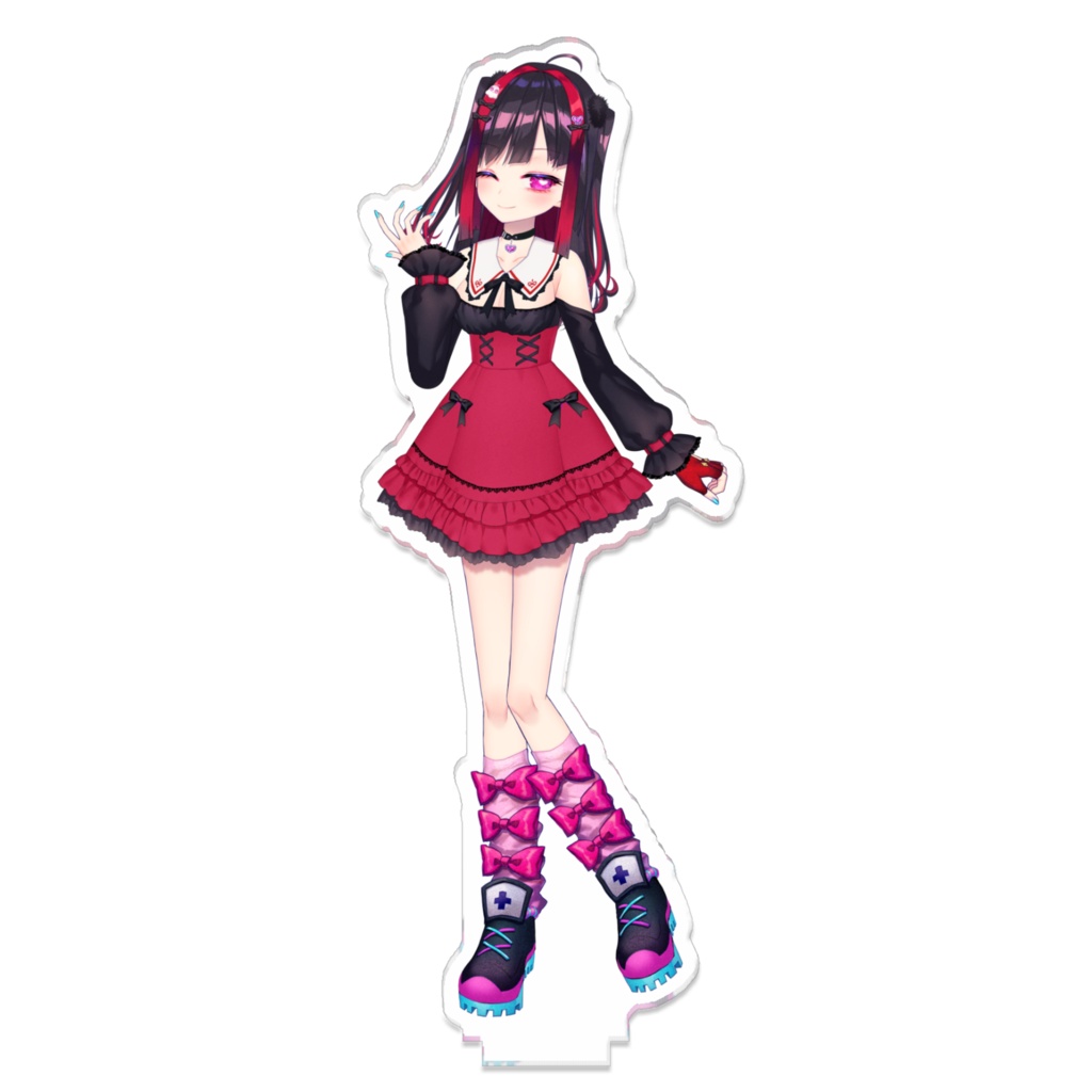 つながるアクスタ 赤おでかけうい×黒髪
