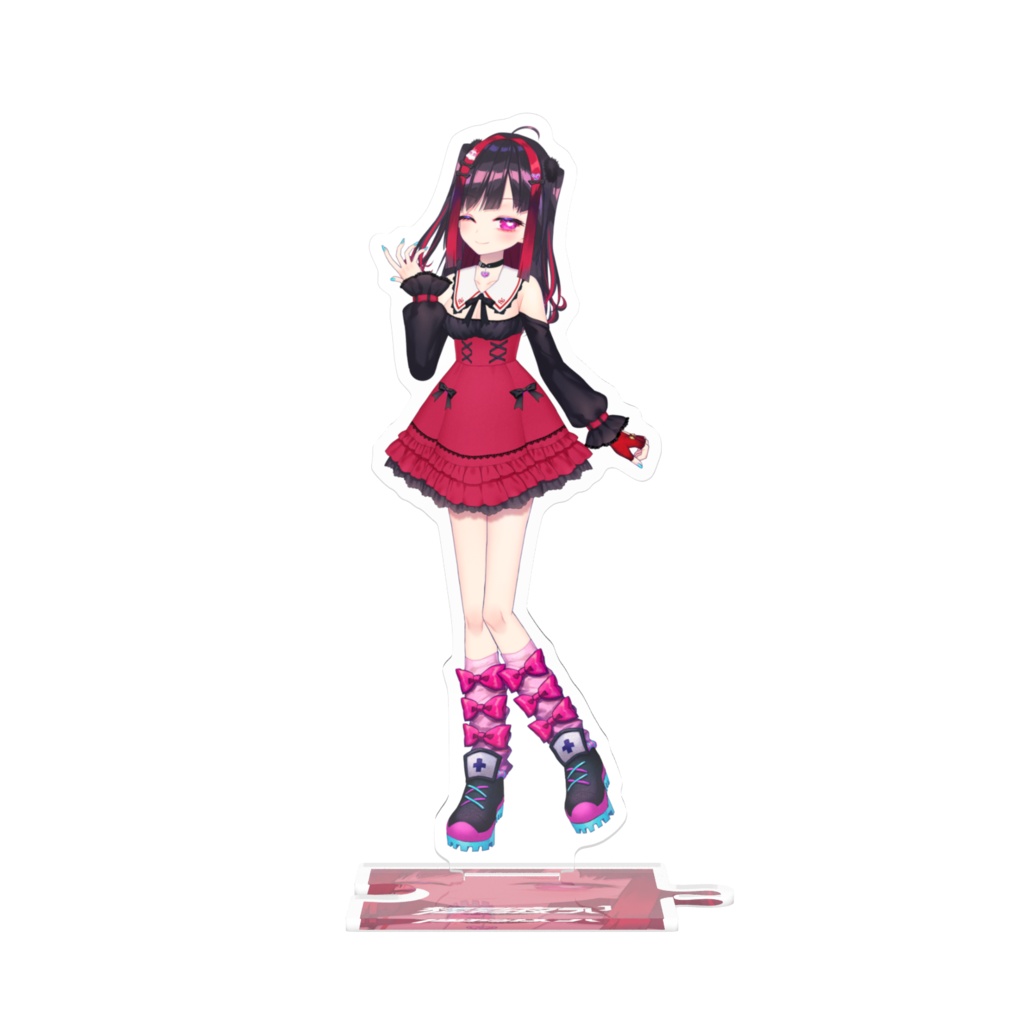 つながるアクスタ　赤おでかけうい×黒髪