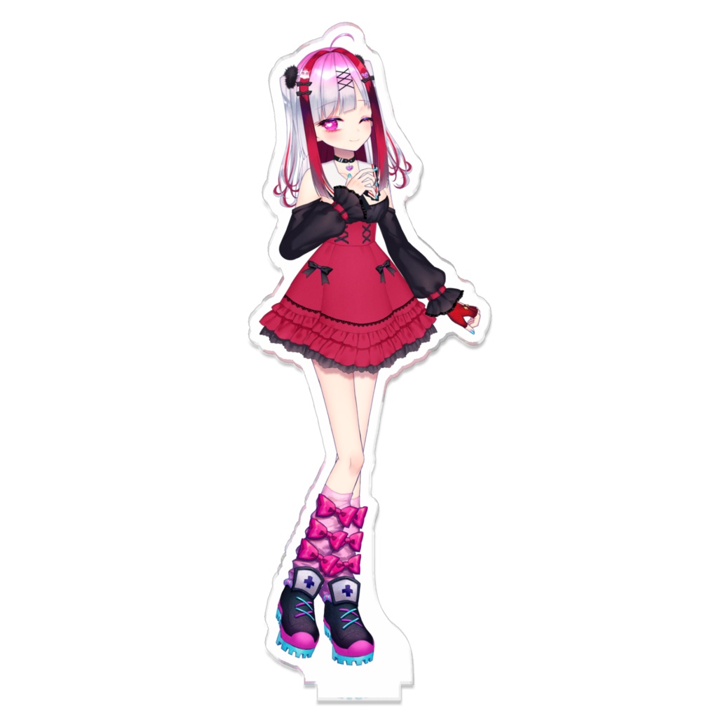 つながるアクスタ 赤おでかけうい×白髪