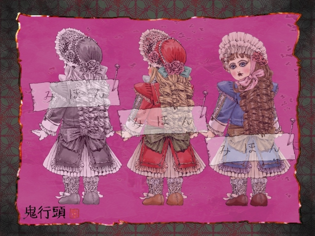 お人形1・ペン画素材