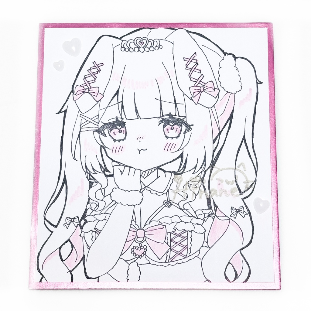 ꒰ 直筆イラスト色紙 ꒱　うさぎひなちゃん