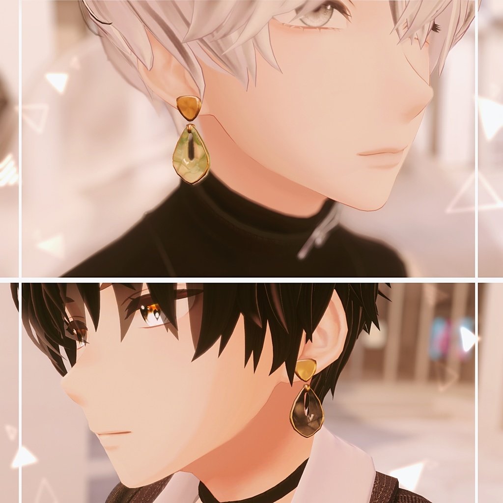 シンプルストーンピアスセット