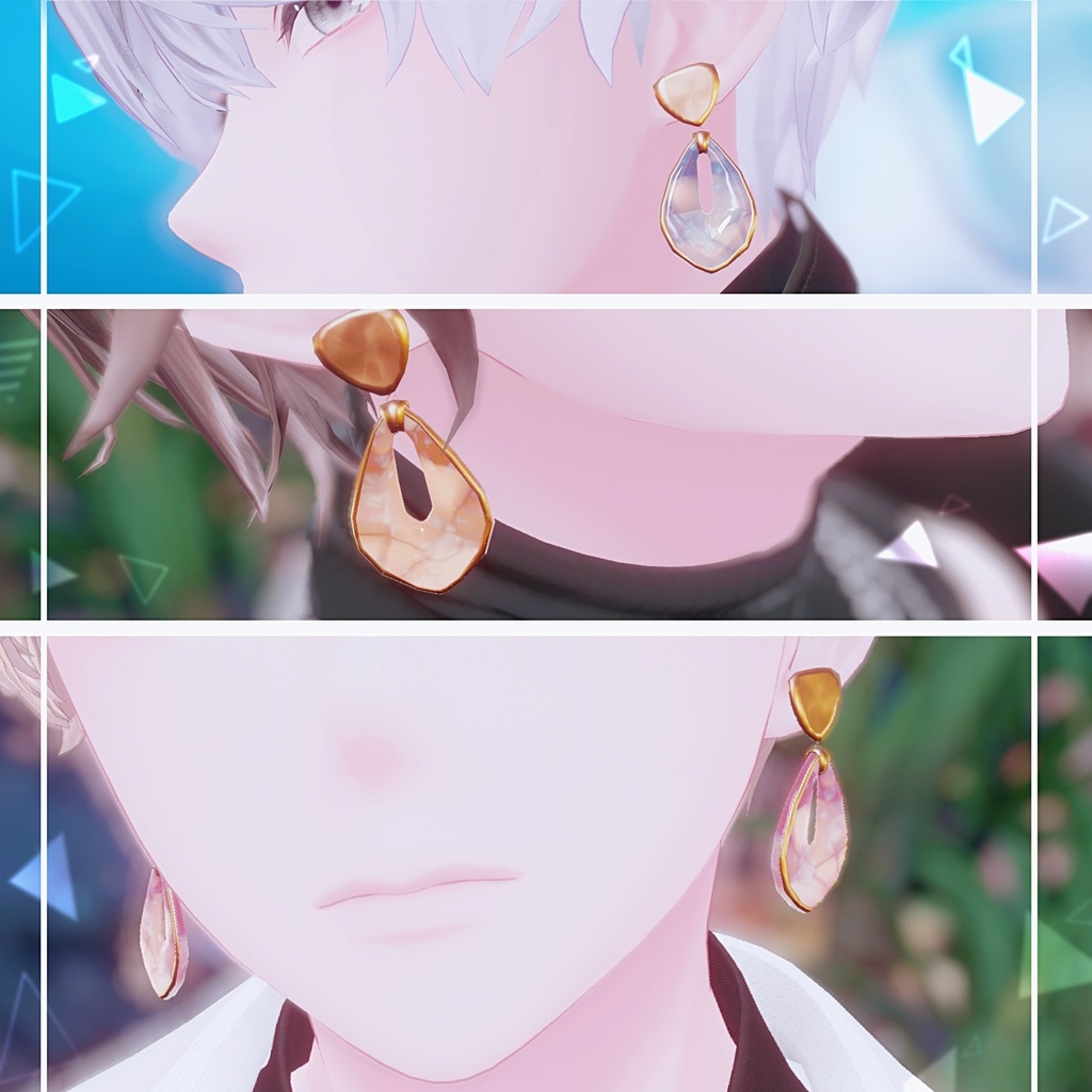 シンプルストーンピアスセット