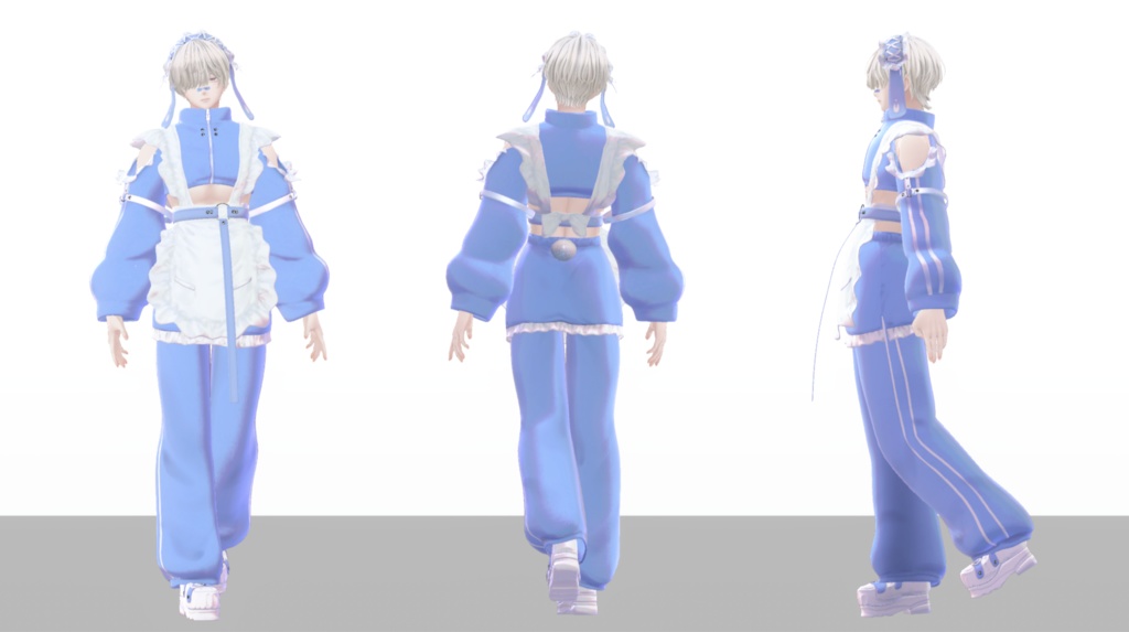 【斑霞対応追加】うさ耳ジャージメイドくん【MA・8アバター対応】