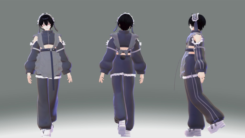 【斑霞対応追加】うさ耳ジャージメイドくん【MA・8アバター対応】