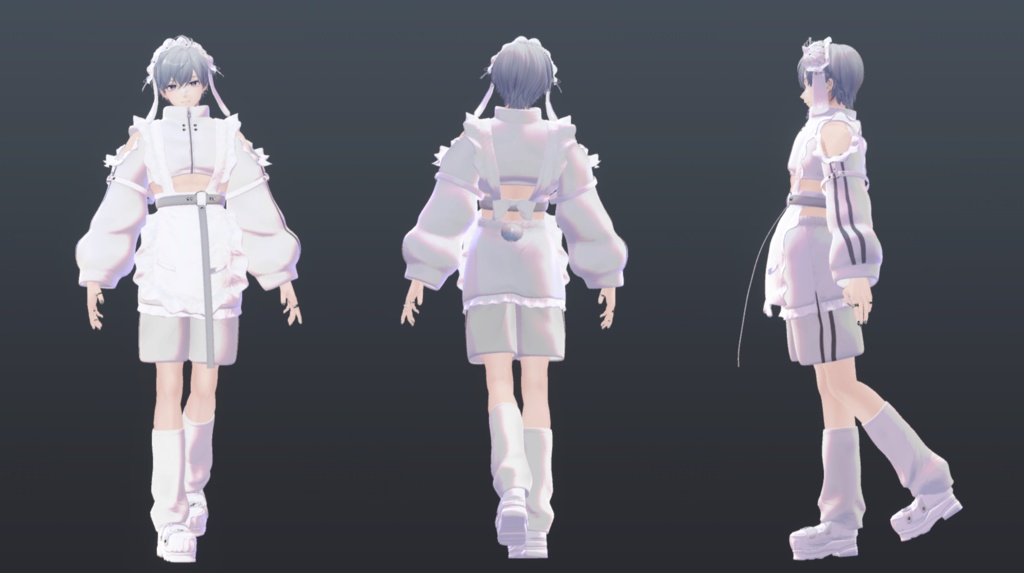 【斑霞対応追加】うさ耳ジャージメイドくん【MA・8アバター対応】