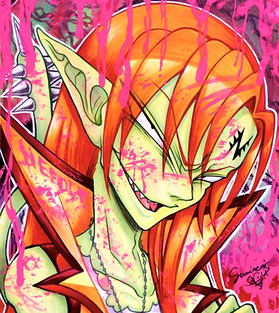 【ミニ色紙】ゲス悪魔ニードル【原画】