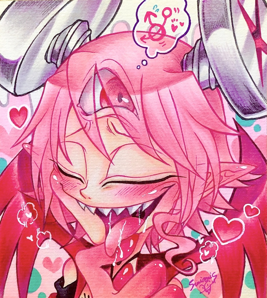 【ミニ色紙】ゲス悪魔チェリー【原画】