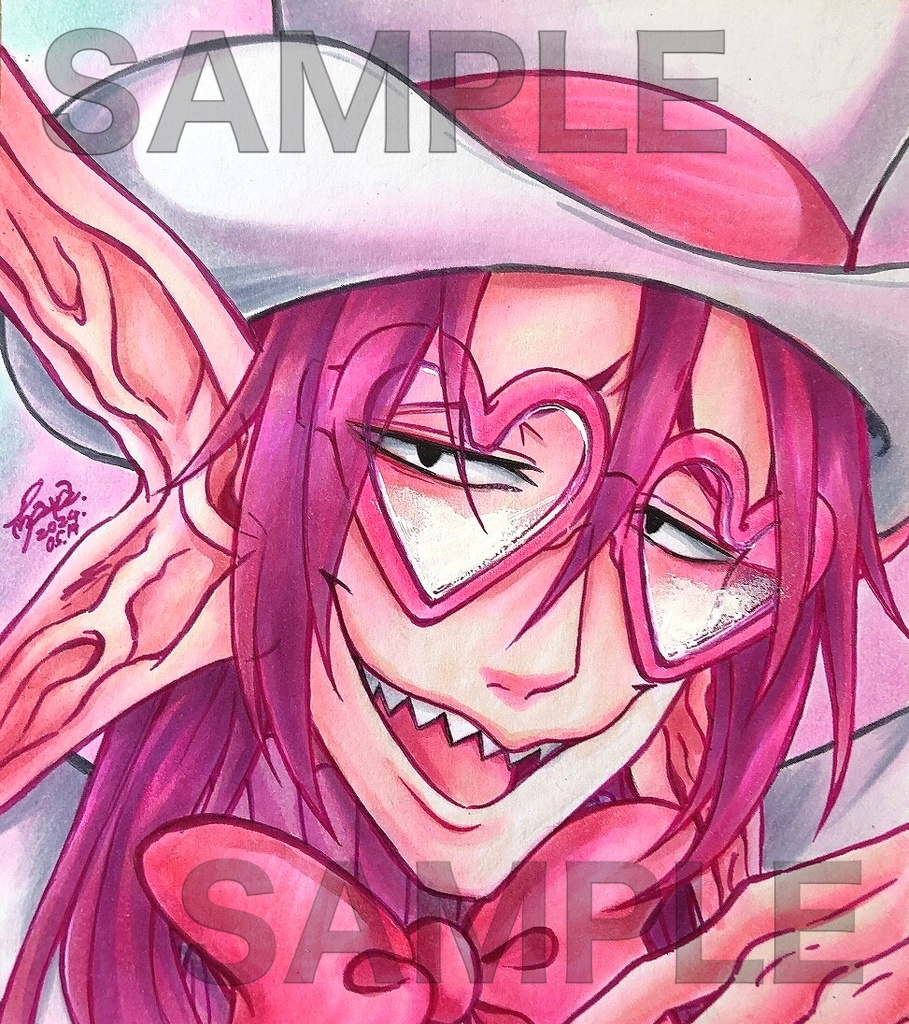 【ミニ色紙】お出かけスタイル【原画作品】