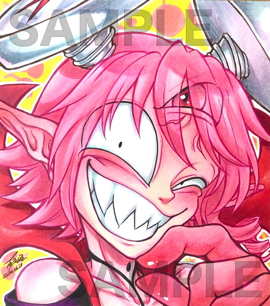 【ミニ色紙】にやにやネジ頭【原画作品】
