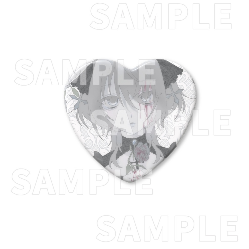 ハート缶バッジ