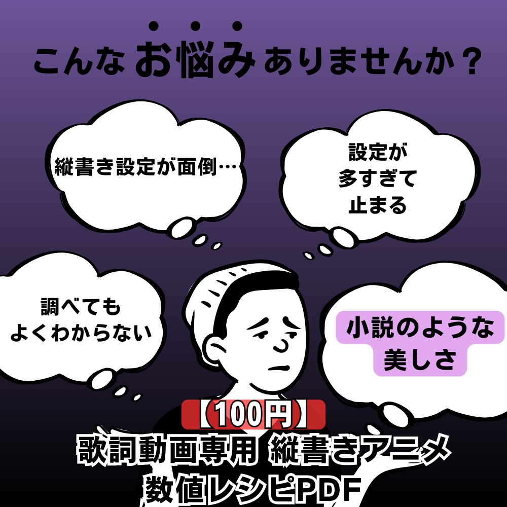 【数値入力で完成】【100円】縦書き文字アニメーション｜小説のようなレイアウト時短レシピPDF（詳細ガイド付）