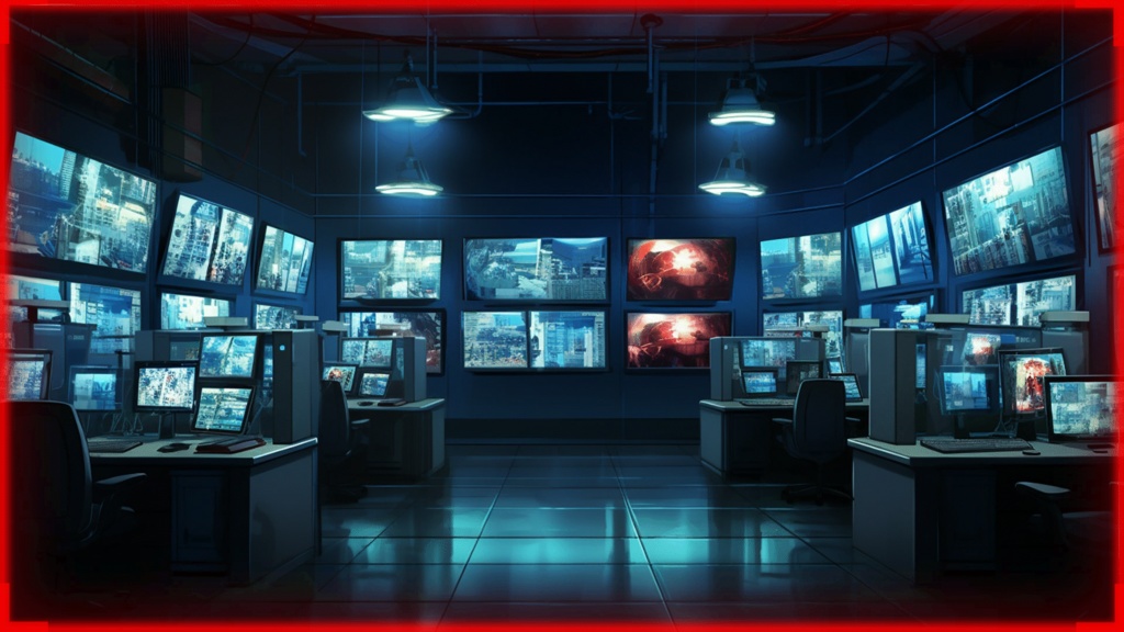 【動くAPNG】サイバー警告フレーム 5色+1:1スマート版追加!【OBS/TRPG/Vtuber素材】