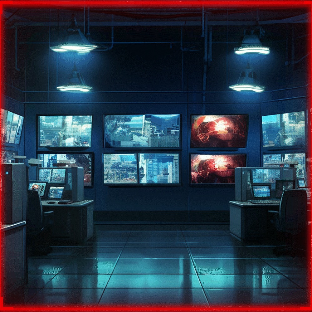 【動くAPNG】サイバー警告フレーム 5色+1:1スマート版追加!【OBS/TRPG/Vtuber素材】