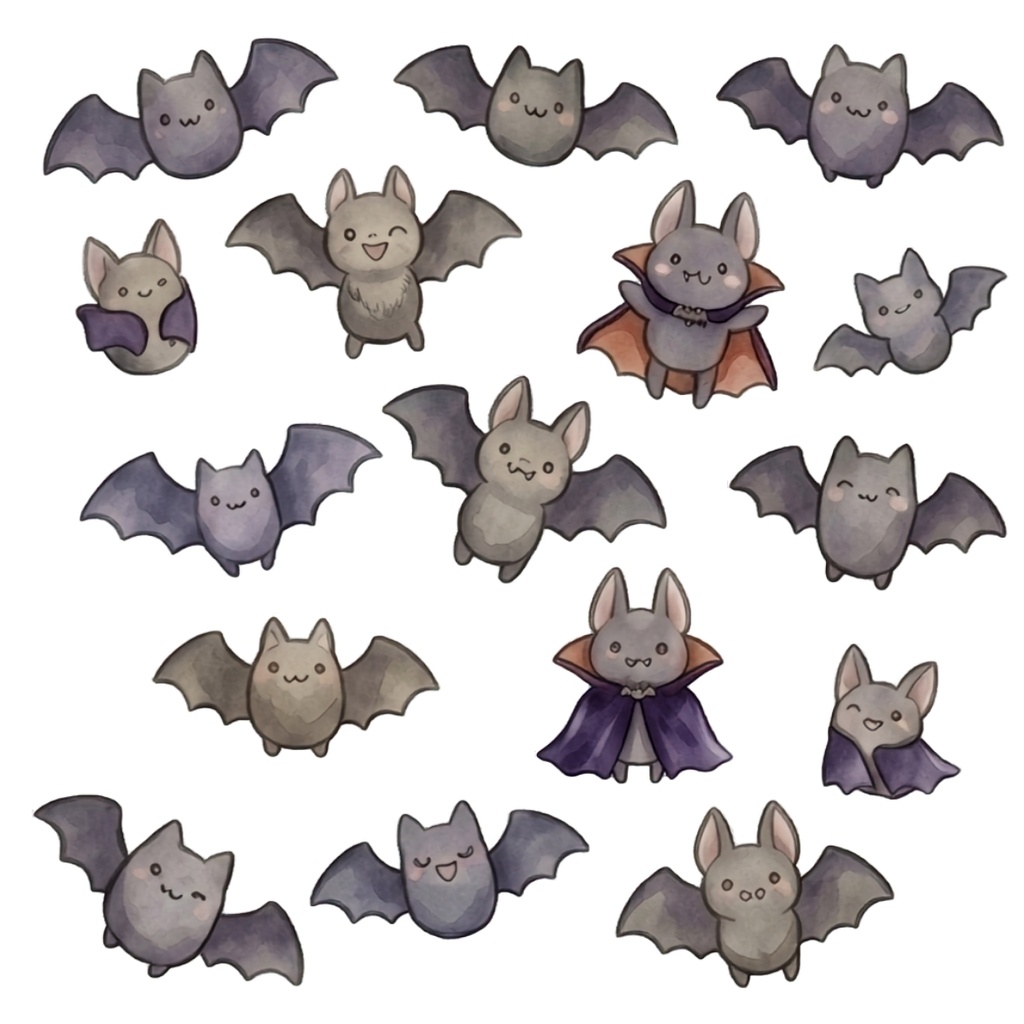 【お得なフルセット】カワウソ ハロウィンイラスト素材集 Vol.1&2(全80点以上・商用利用可・Canvaリンク付)