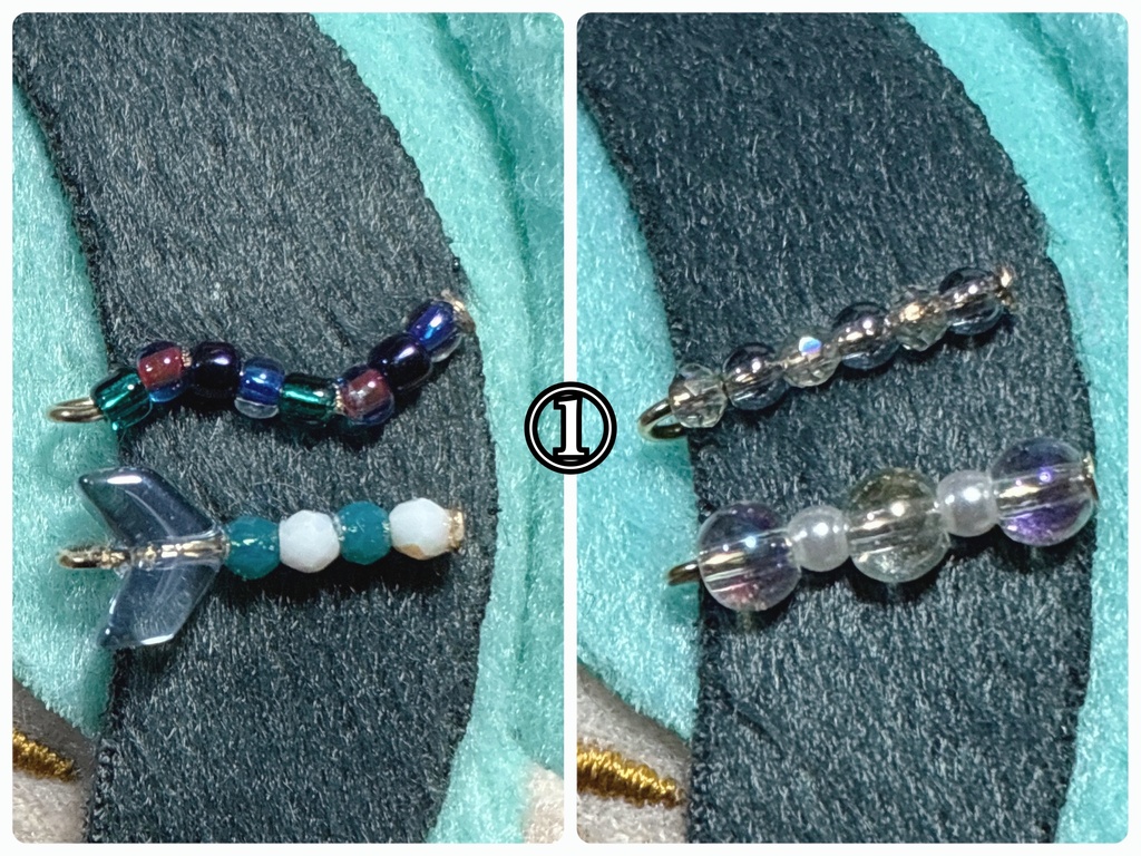 尾鰭と泡と波の髪飾り