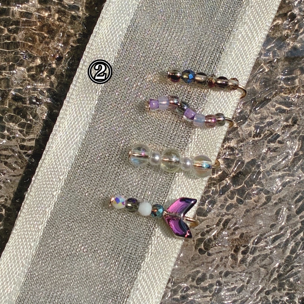 尾鰭と泡と波の髪飾り